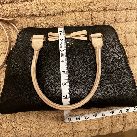 kate spade Black and Cream Bow-Accent Satchel with Gold Hardware - Picture 8 of 9